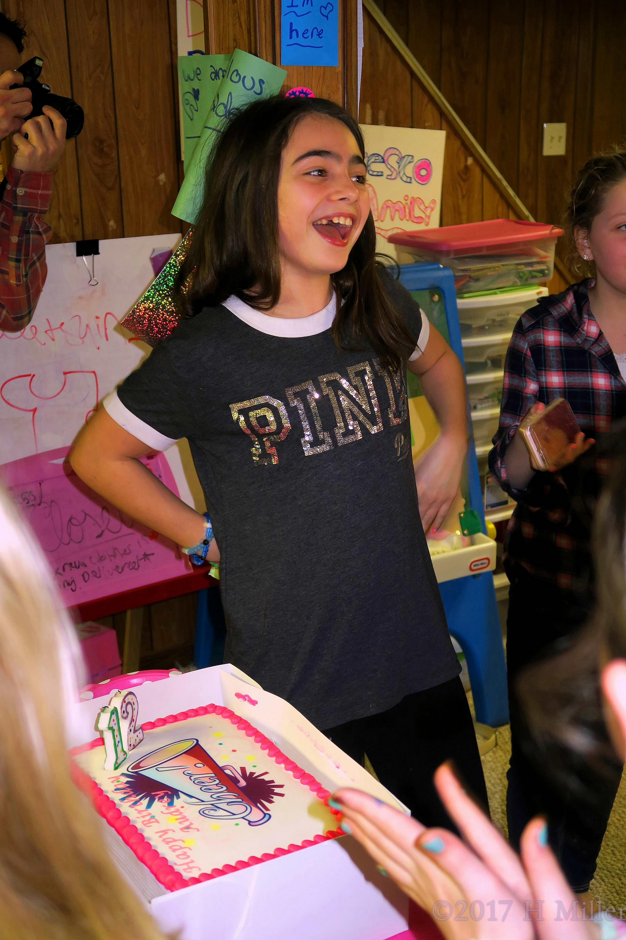 Audrey, The Birthday Girl, Laughing While Preparing For Cake. 