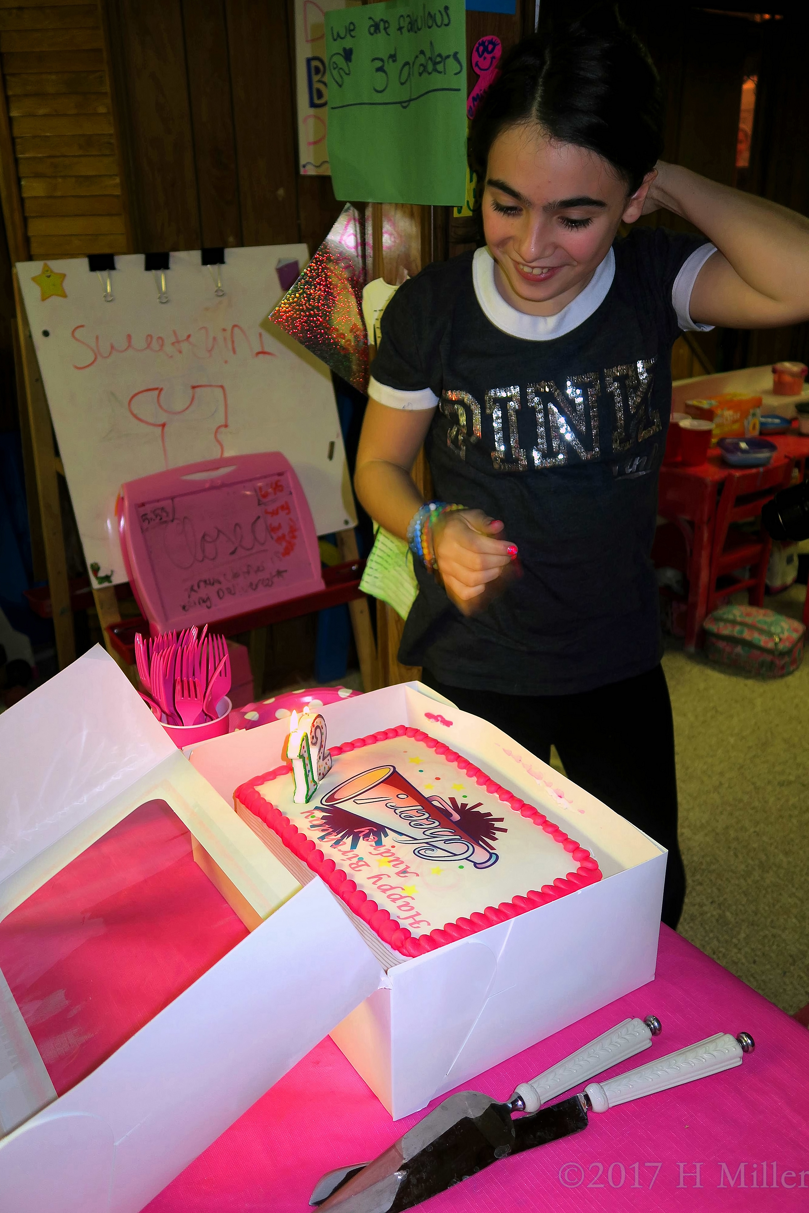 Audrey Checks Out Her Birthday Cake. Audrey Checks Out Her Birthday Cake.