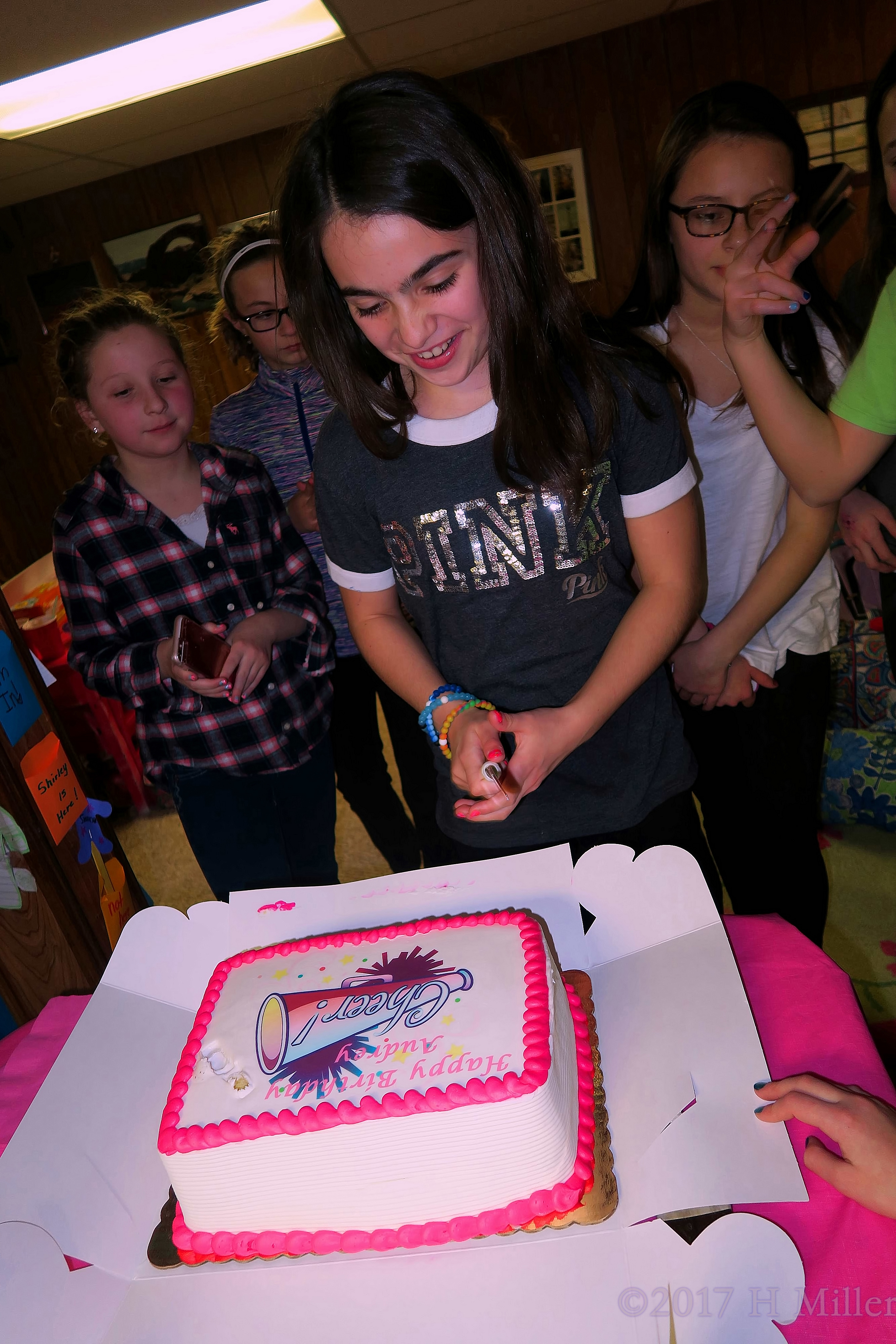 Audrey Is Ready To Cut The Cheer Themed Spa Cake! Audrey Is Ready To Cut The Cheer Themed Spa Cake!