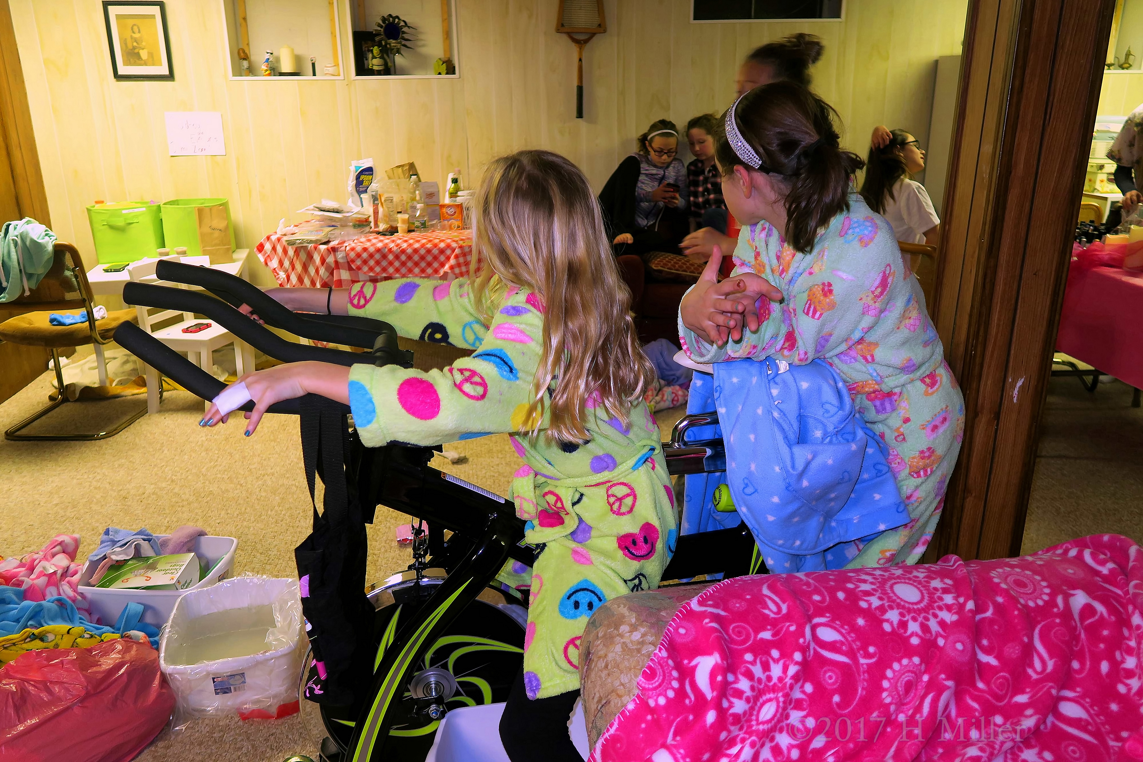 Playing On The Electric Bike At The Spa. Playing On The Electric Bike At The Spa.