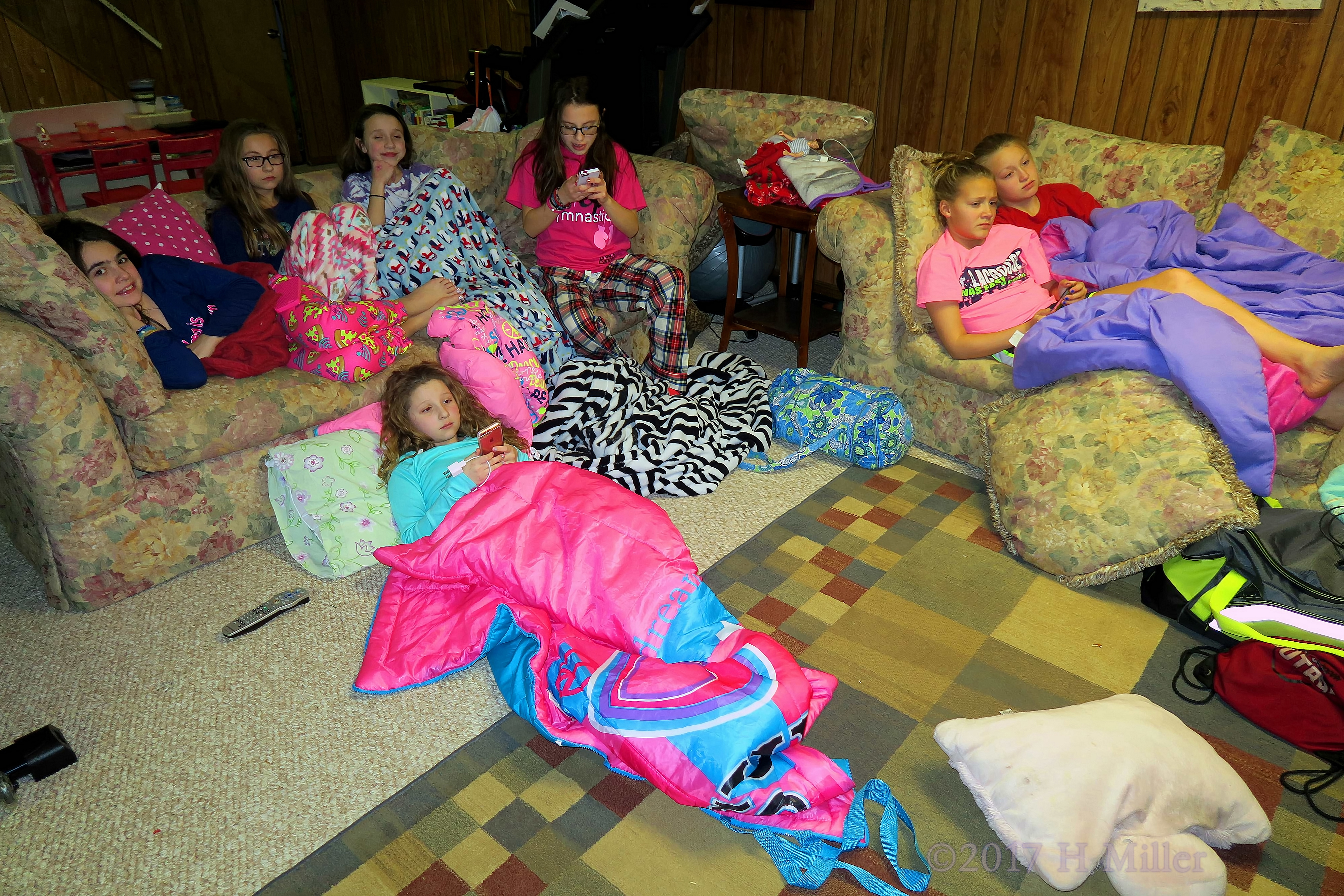 Sleeping Bags Set Up For The After Spa Kids Sleepover! 4