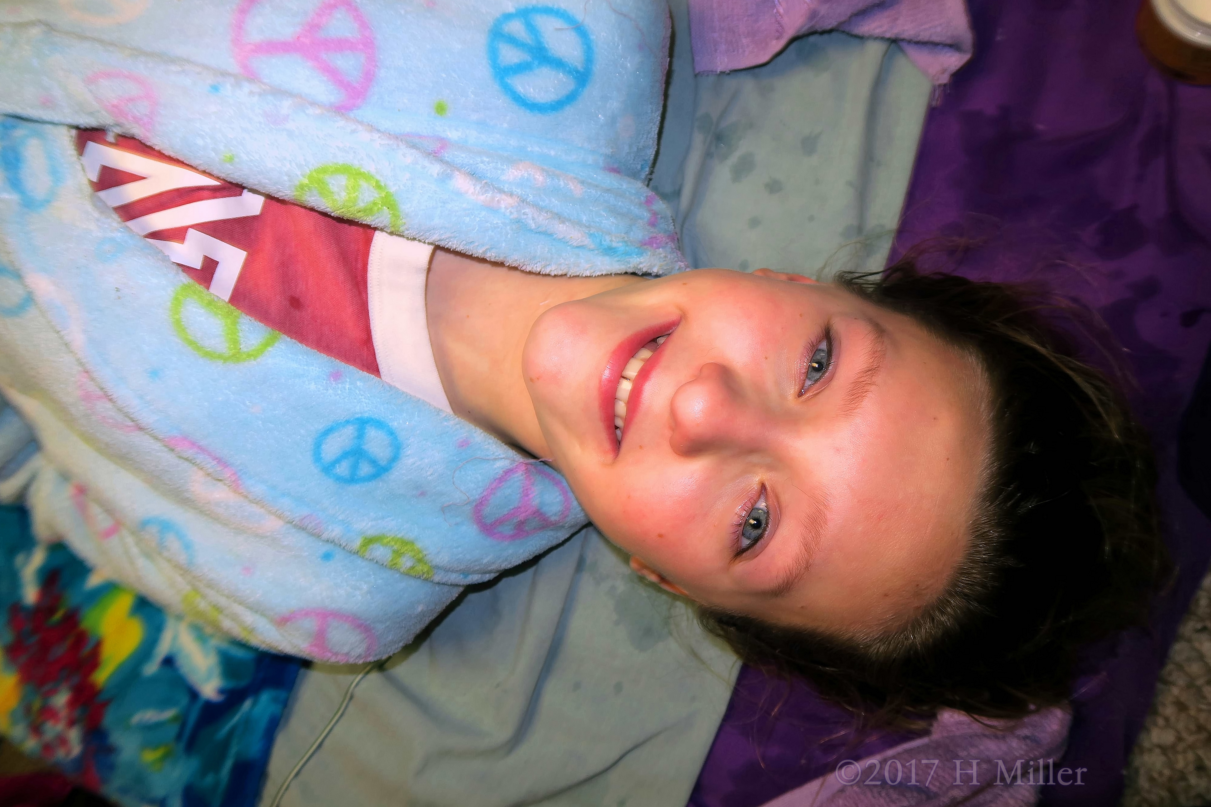 Smiling After Her Kids Facial. Smiling After Her Kids Facial.