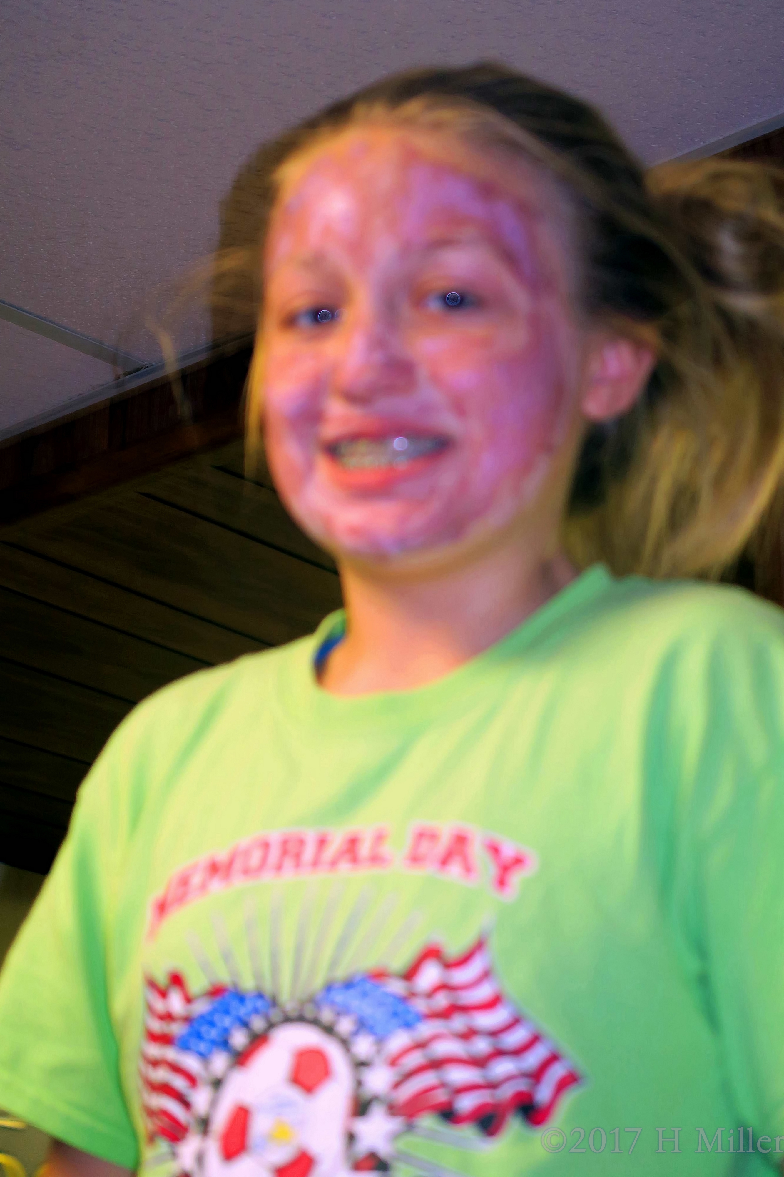 Smiling With Her Kids Face Masque On! 4 Smiling With Her Kids Face Masque On! 4