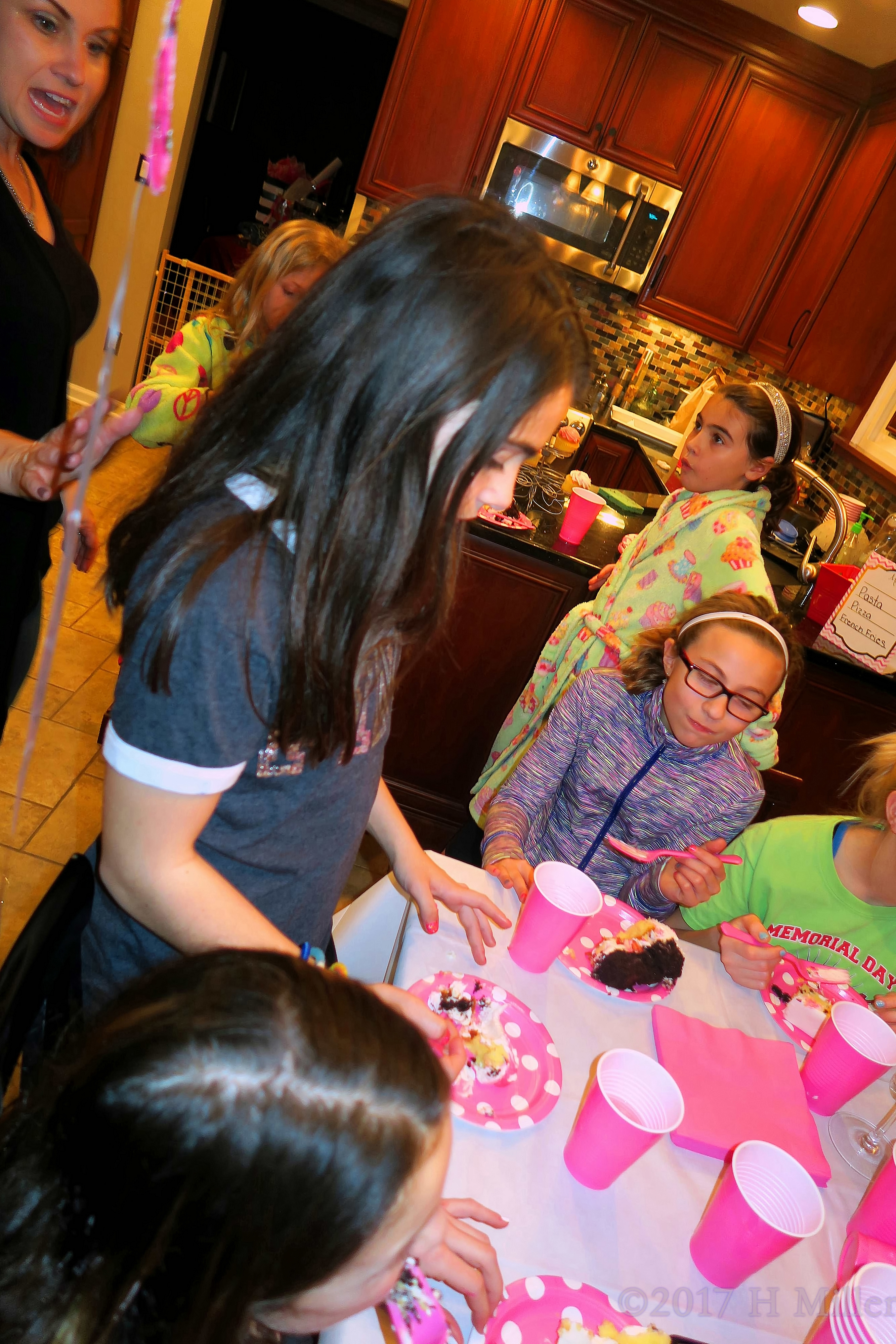 The Girls Are Enjoying Their Cake. 