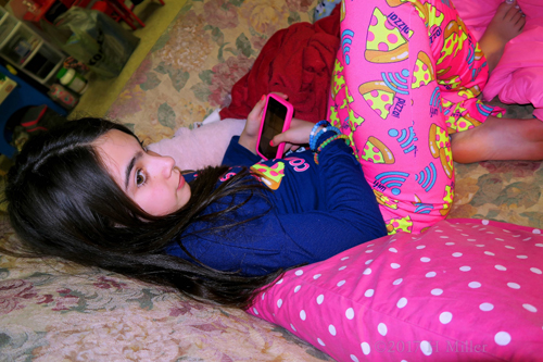 Chilling Out On Phone Apps Before The Sleepover Part Of The Spa Party Begins! Chilling Out On Phone Apps Before The Sleepover Part Of The Spa Party Begins!