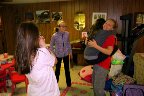 Hugging And Dancing At The Kids Spa. Hugging And Dancing At The Kids Spa.
