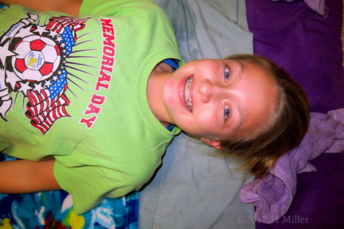 She Is Ready To Relax Now During Kids Facials! She Is Ready To Relax Now During Kids Facials!