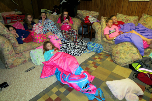 Sleeping Bags Set Up For The After Spa Kids Sleepover! 