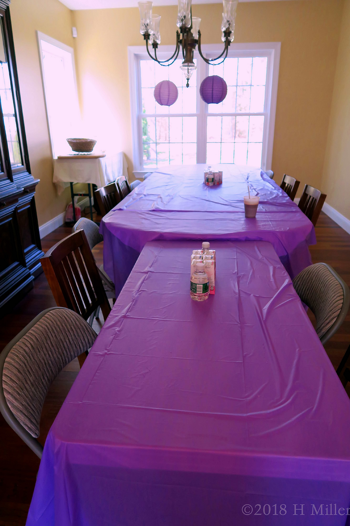 Lovely Purple Tablecloth Covers For Ava, The Birthday Girl! 