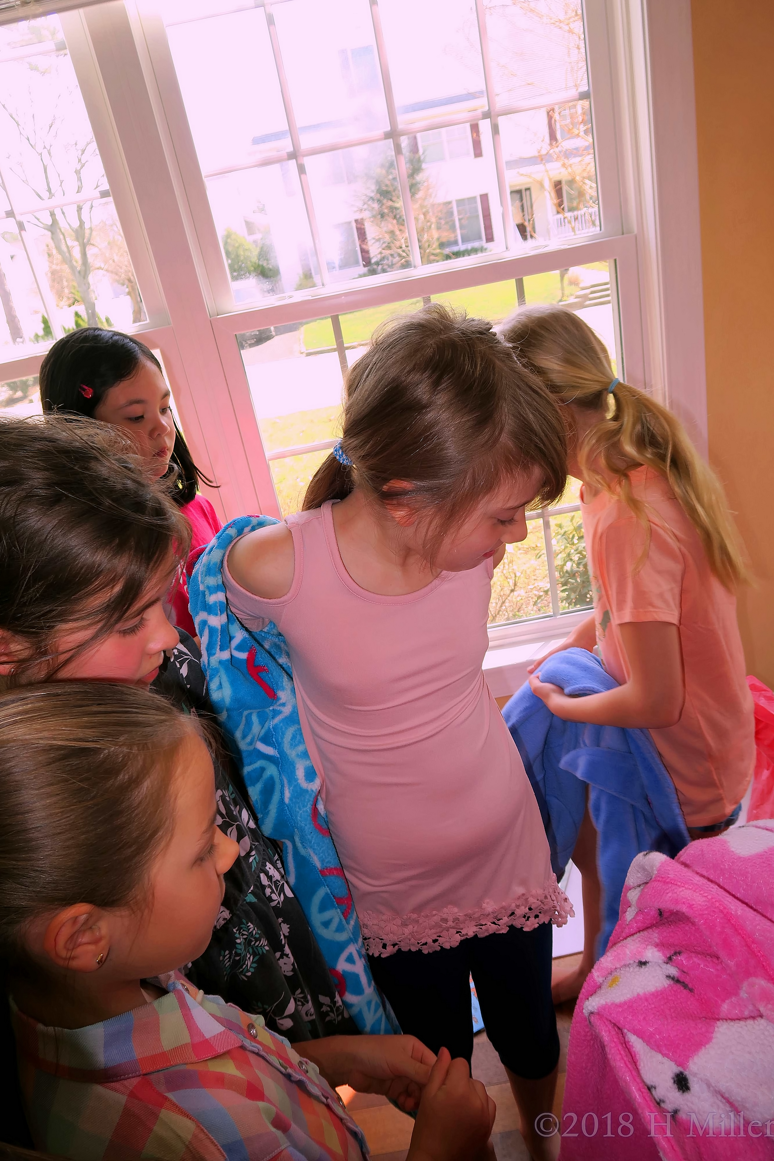 Trying On Their Spa Robes. Trying On Their Spa Robes.