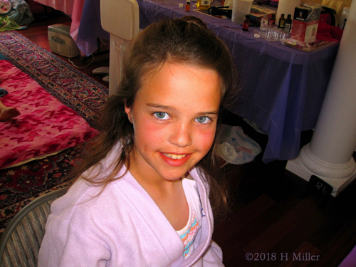 Smiling After She Gets Her Hair Styled At The Kids Salon. Smiling After She Gets Her Hair Styled At The Kids Salon.