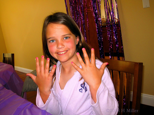 Smiling And Happy With Her New Girls Manicure Smiling And Happy With Her New Girls Manicure