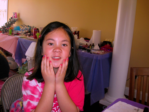 Smiling With Her New Kids Manicure! Smiling With Her New Kids Manicure!