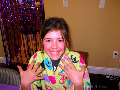 Smiling With Her Wonderful New Green Manicure Smiling With Her Wonderful New Green Manicure