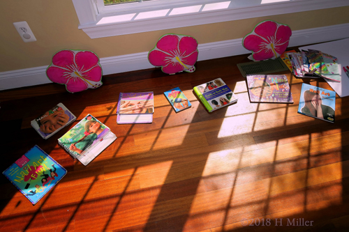 The Nail Art And Hairstyles Books Set up For The Spa Party! The Nail Art And Hairstyles Books Set up For The Spa Party!