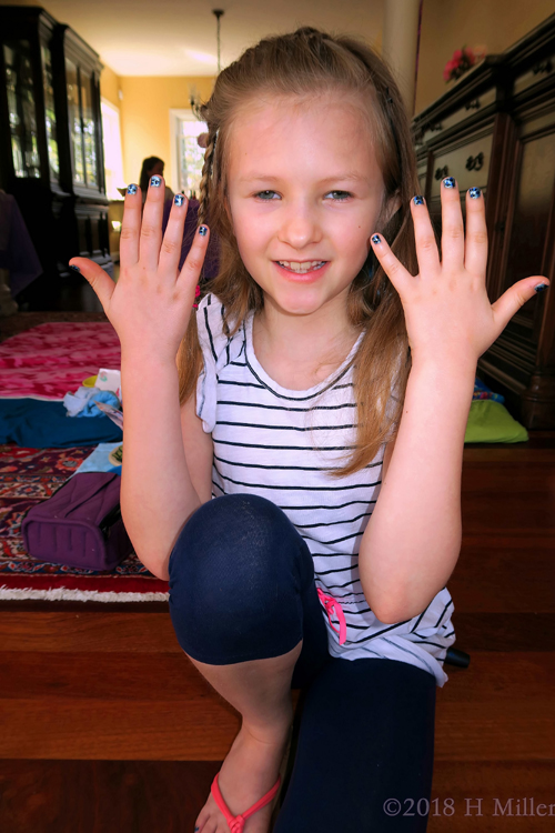 She Has Big Smiles For Her New Manicure. She Has Big Smiles For Her New Manicure.