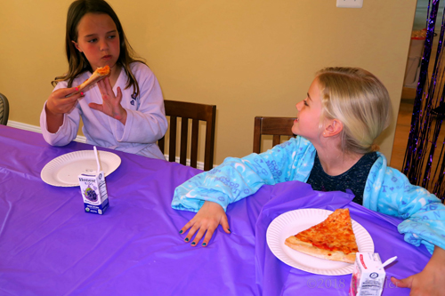 Smiling And Chatting During Pizza At The Kids Spa!
