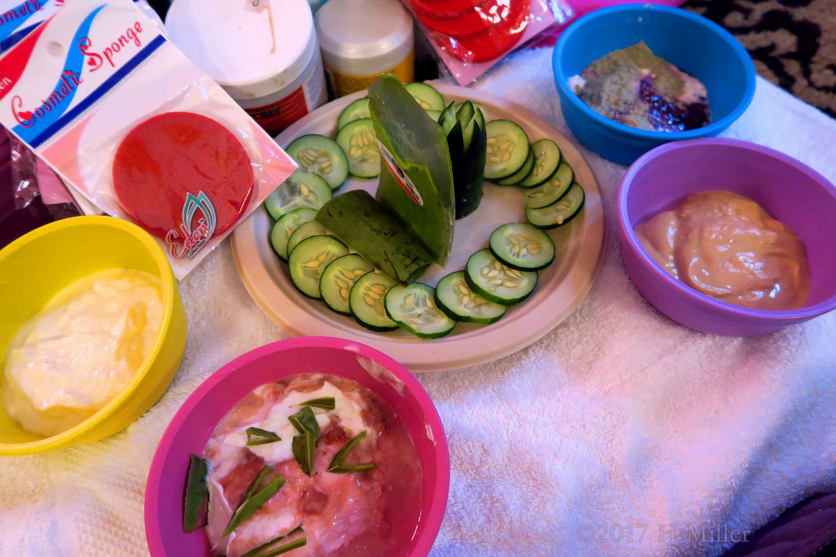 Cucumbers, Strawberries, Aloe. Everything Is Fresh And Natural For Girls Facials! 