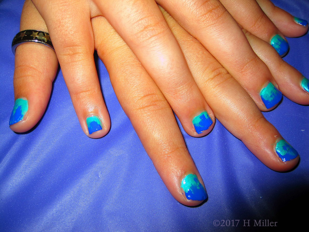 Gorgeous Nails On Nails Ombre Effect Manicure For Girls.