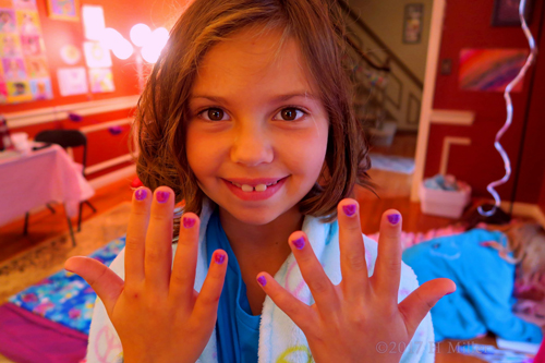 Showing Off Her Cool Kids Mini Mani. Showing Off Her Cool Kids Mini Mani.