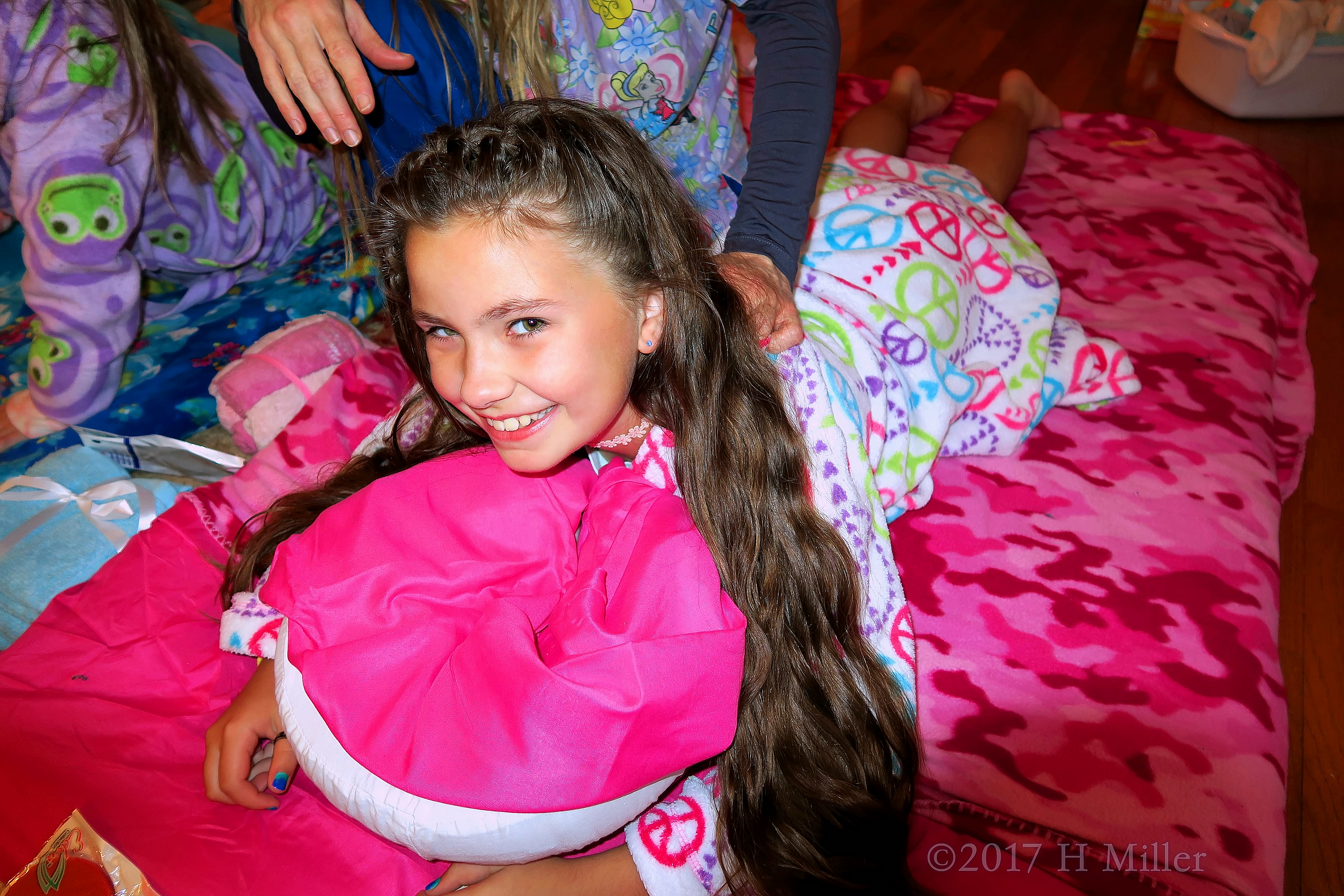 Looking Relaxed And Happy During Kids Massages. 