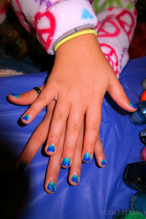 Ombre Effect Is So Stylish On This Kids Manicure.