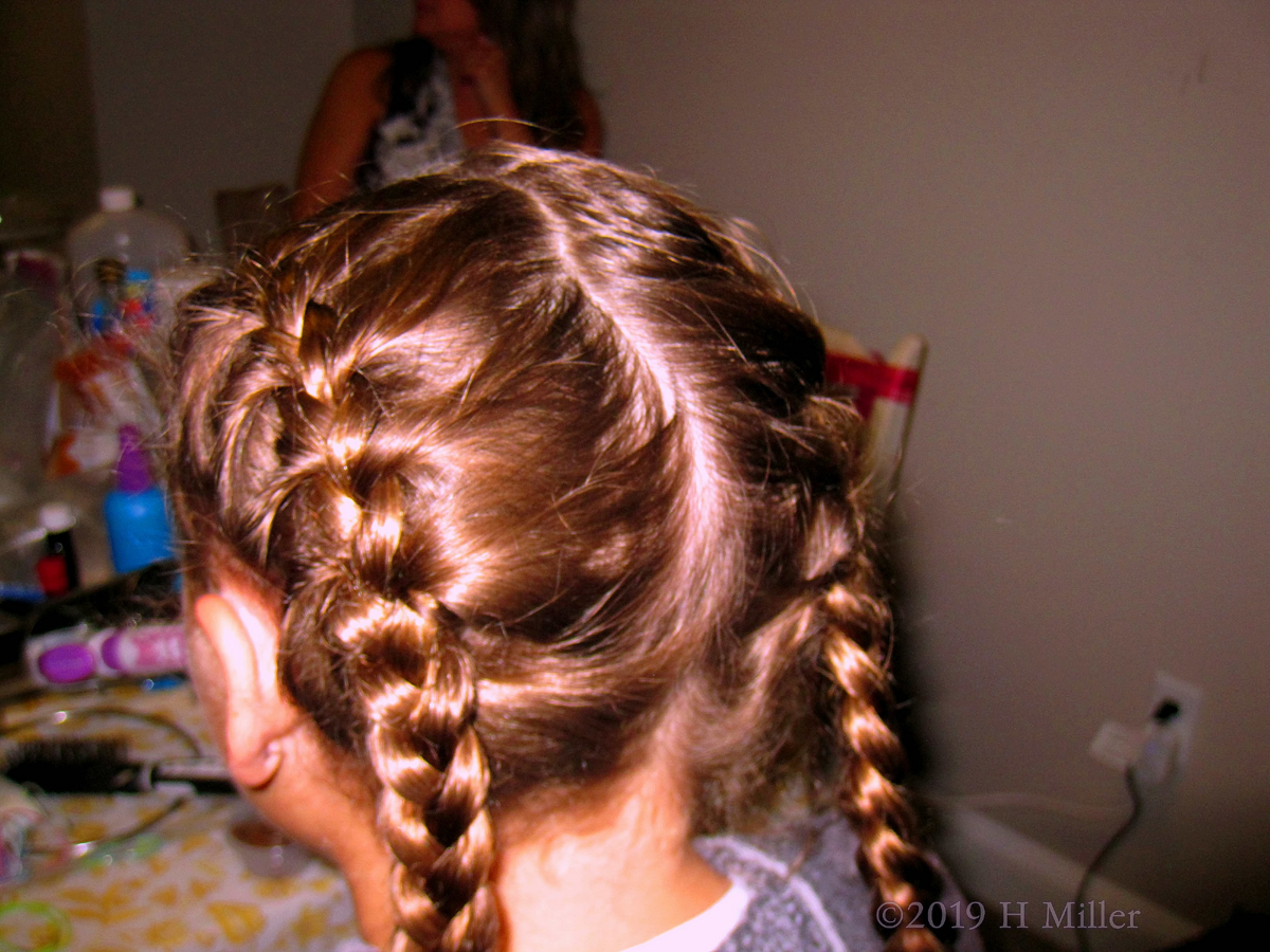 Shiny Pigtails With French Braids Girls Hairstyle