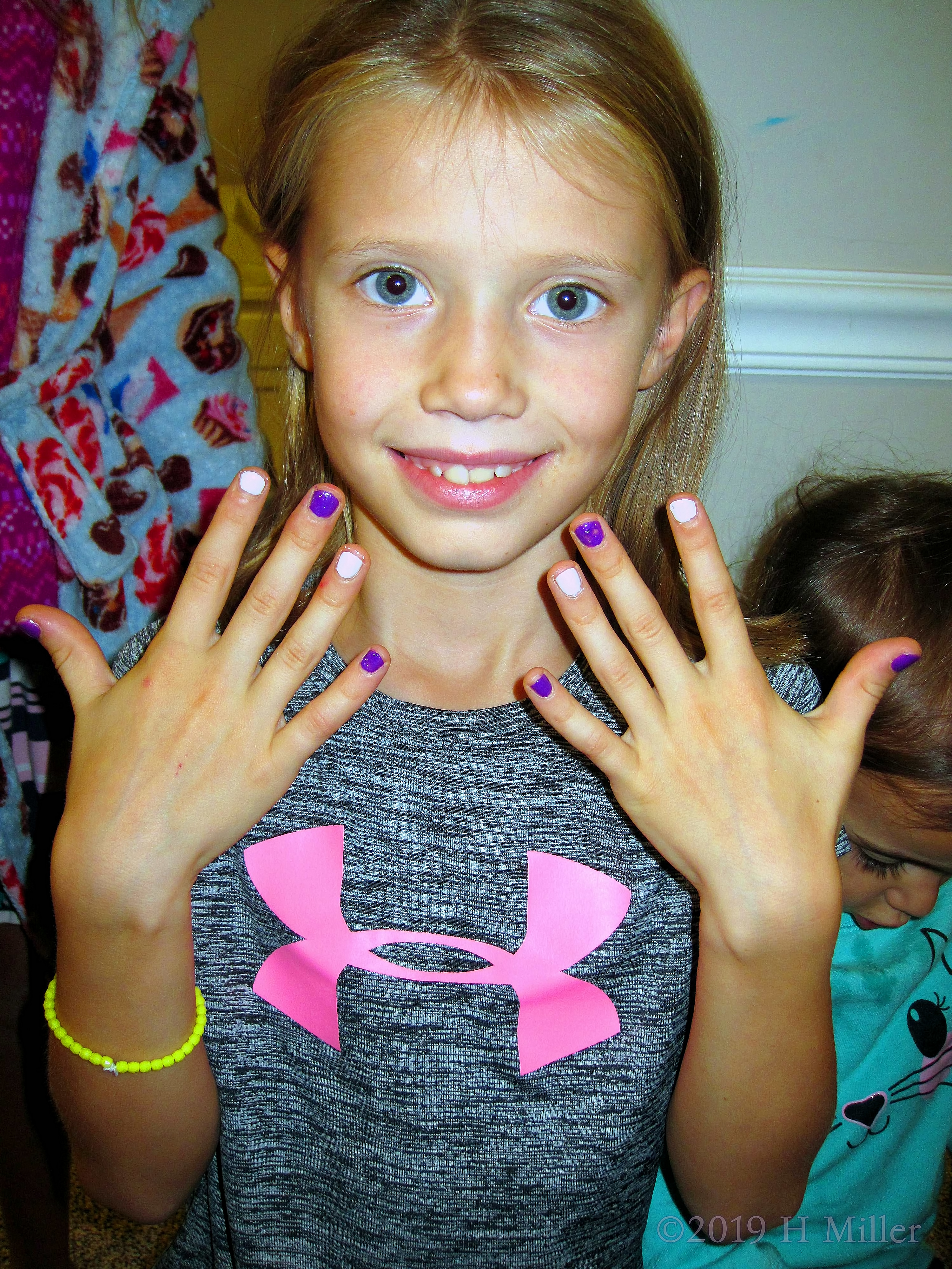 Purple And White Girls Mani With A Smile At The Spa Party Purple And White Girls Mani With A Smile At The Spa Party