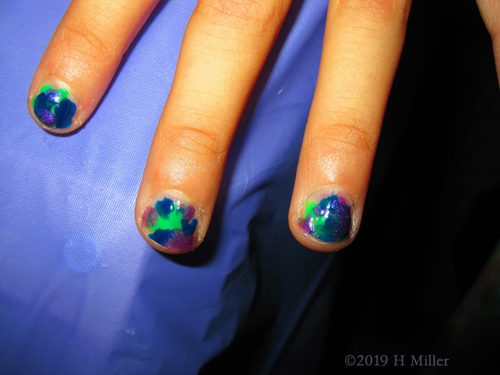 Blue Purple Green Marble Kids Manicure Blue Purple Green Marble Kids Manicure