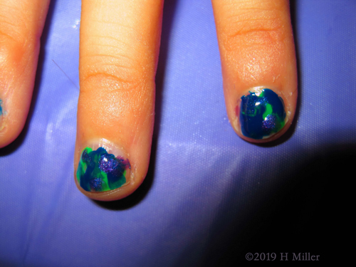 Green Blue Purple Pattern Kids Mini Mani Green Blue Purple Pattern Kids Mini Mani