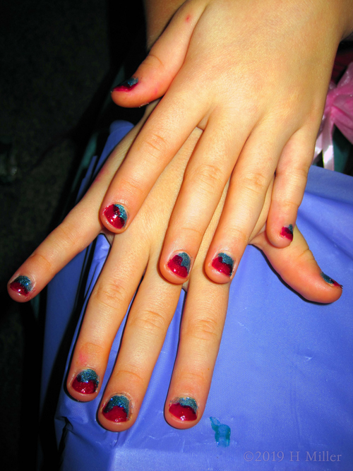 Manicure For Girls With An Ombre Nail Design Remniscent Of A Watermelon Manicure For Girls With An Ombre Nail Design Remniscent Of A Watermelon