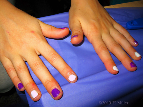 Purple And White Girls Mini Mani Purple And White Girls Mini Mani