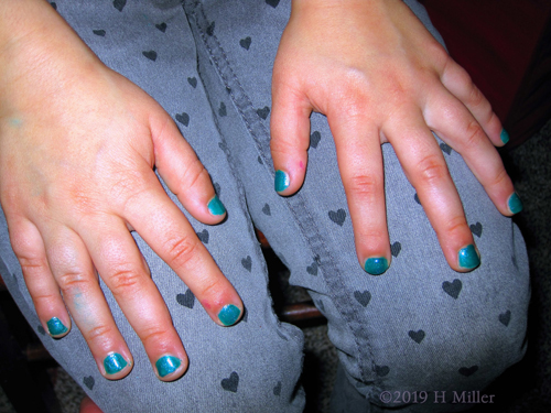 Teal Girls Mani! Teal Girls Mani!