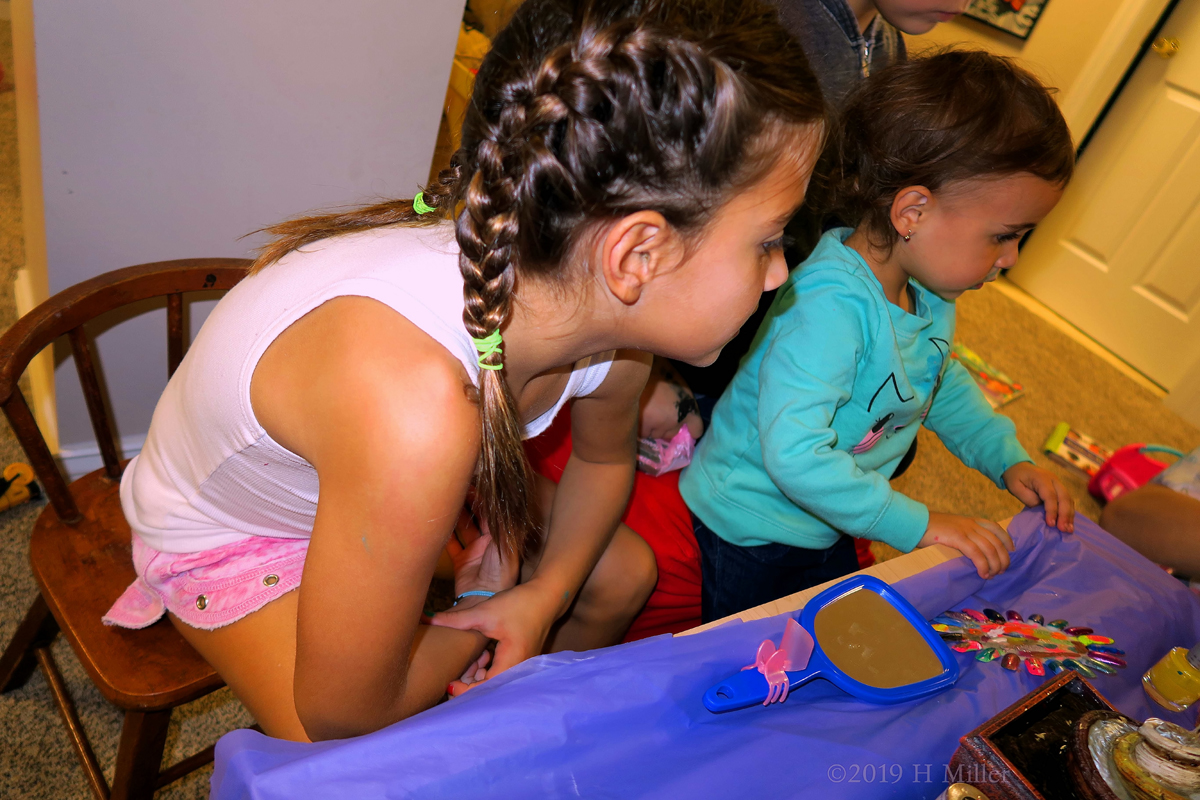 Sit Still Sister! Kids Mani On Party Guest! 