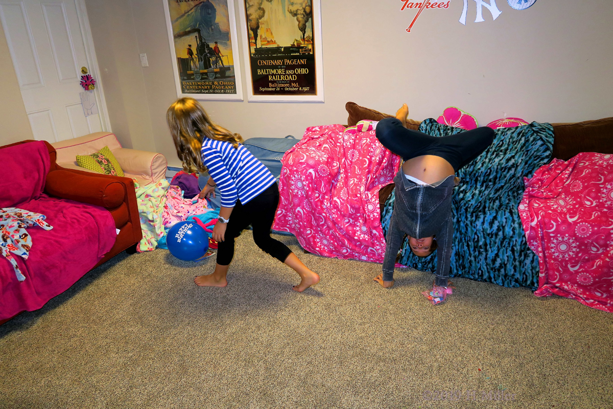 Youthful Yoga And Gymnastics At The Kids Spa Party! 