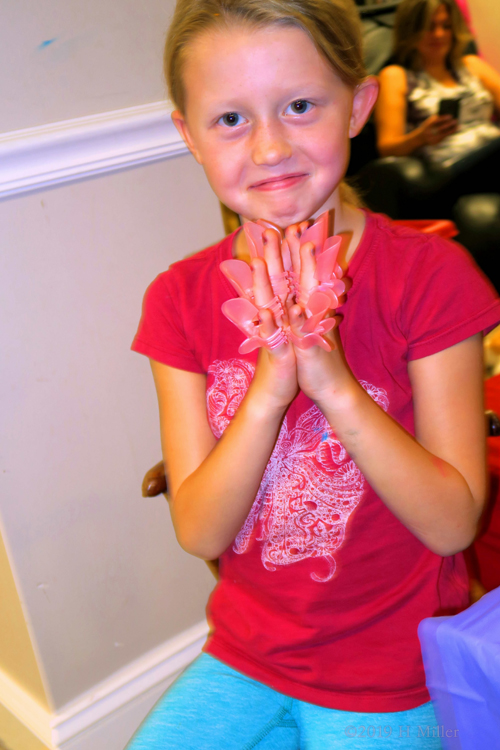 Patiently Waiting With Protectors! Kids Manicure Dries At The Kids Spa Party! Patiently Waiting With Protectors! Kids Manicure Dries At The Kids Spa Party!