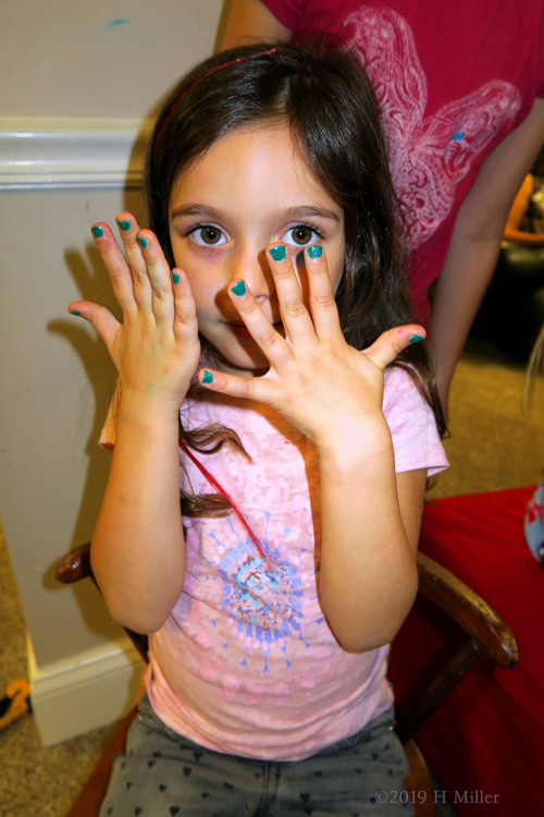 Taking On Teal Kids Mani At The Spa Party For Kids!