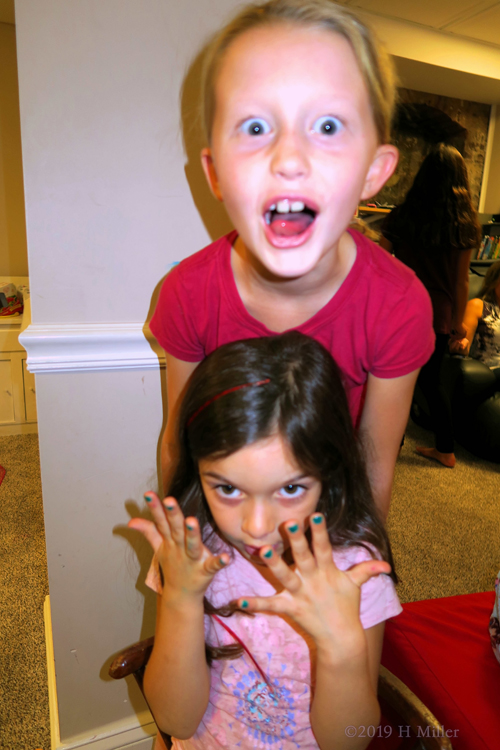 True For Blue Kids Mani At The Girls Spa Party!