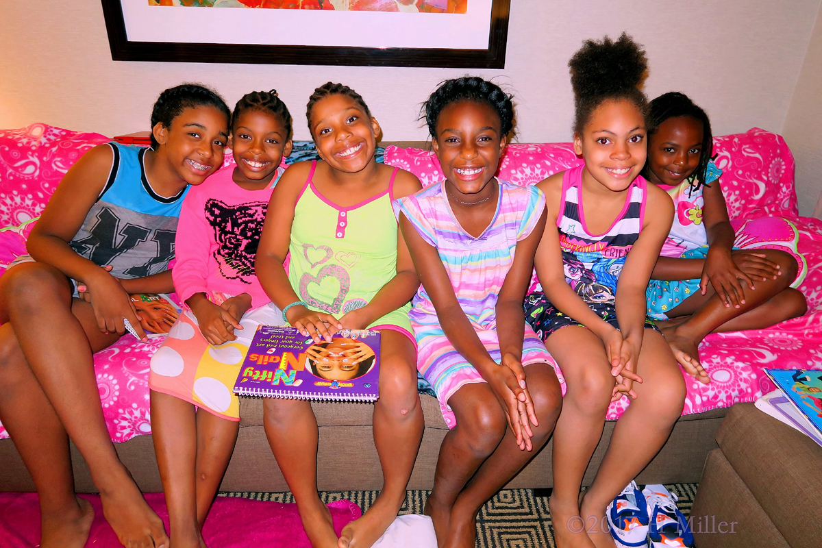 Big Smiles For Azyah's Spa Party Group Picture! 