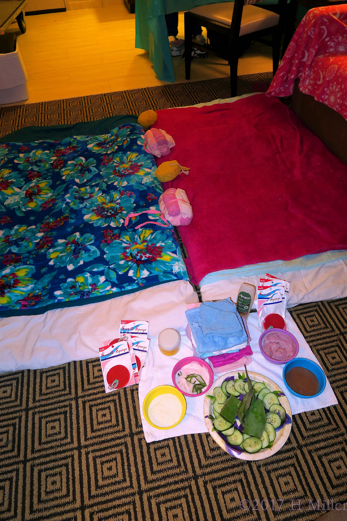 The Kids Facials Ingredients And Area Ready For Spa Treatments.