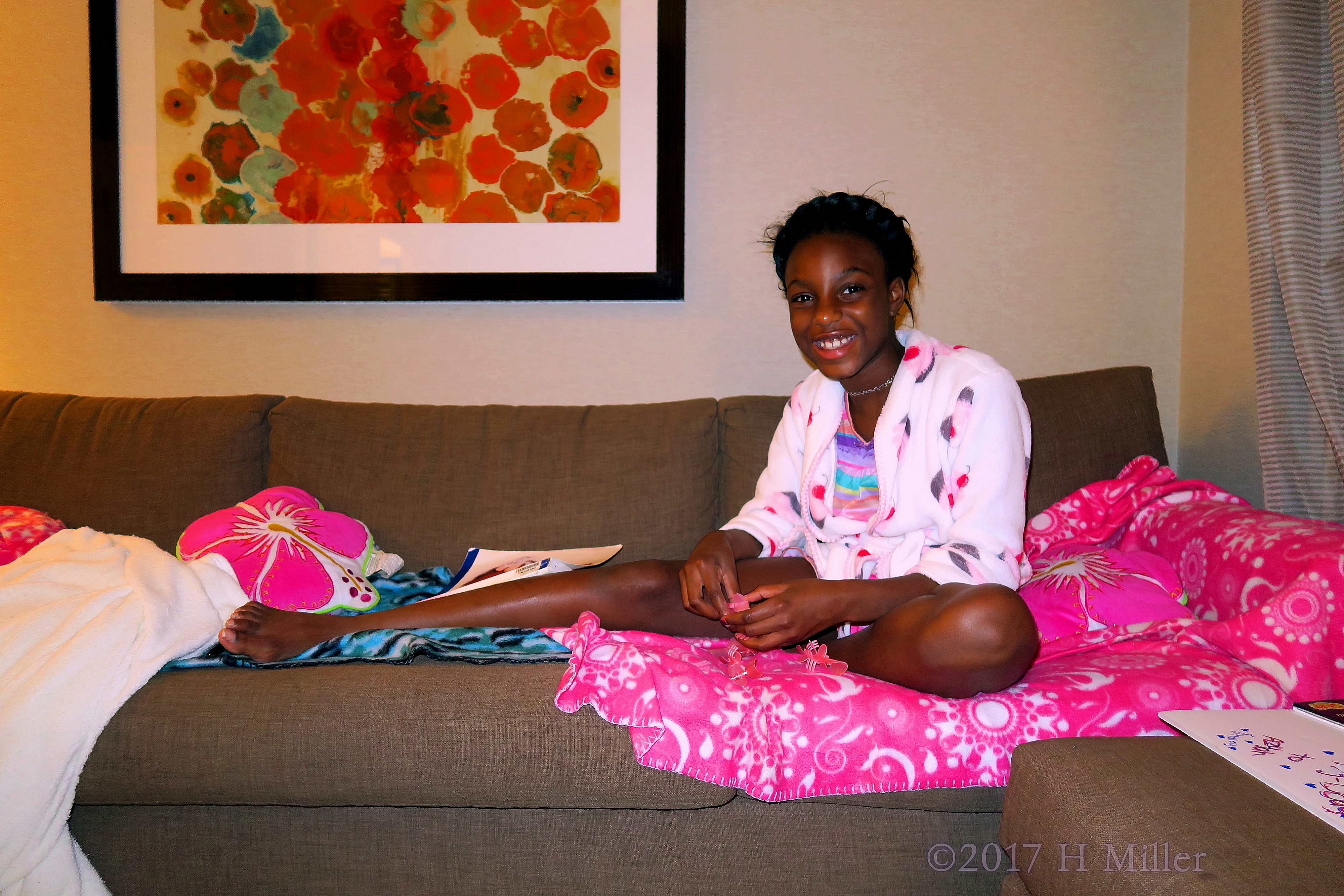 Chilling On The Spa Couch After Kids Spa Treatments. 4 Chilling On The Spa Couch After Kids Spa Treatments. 4