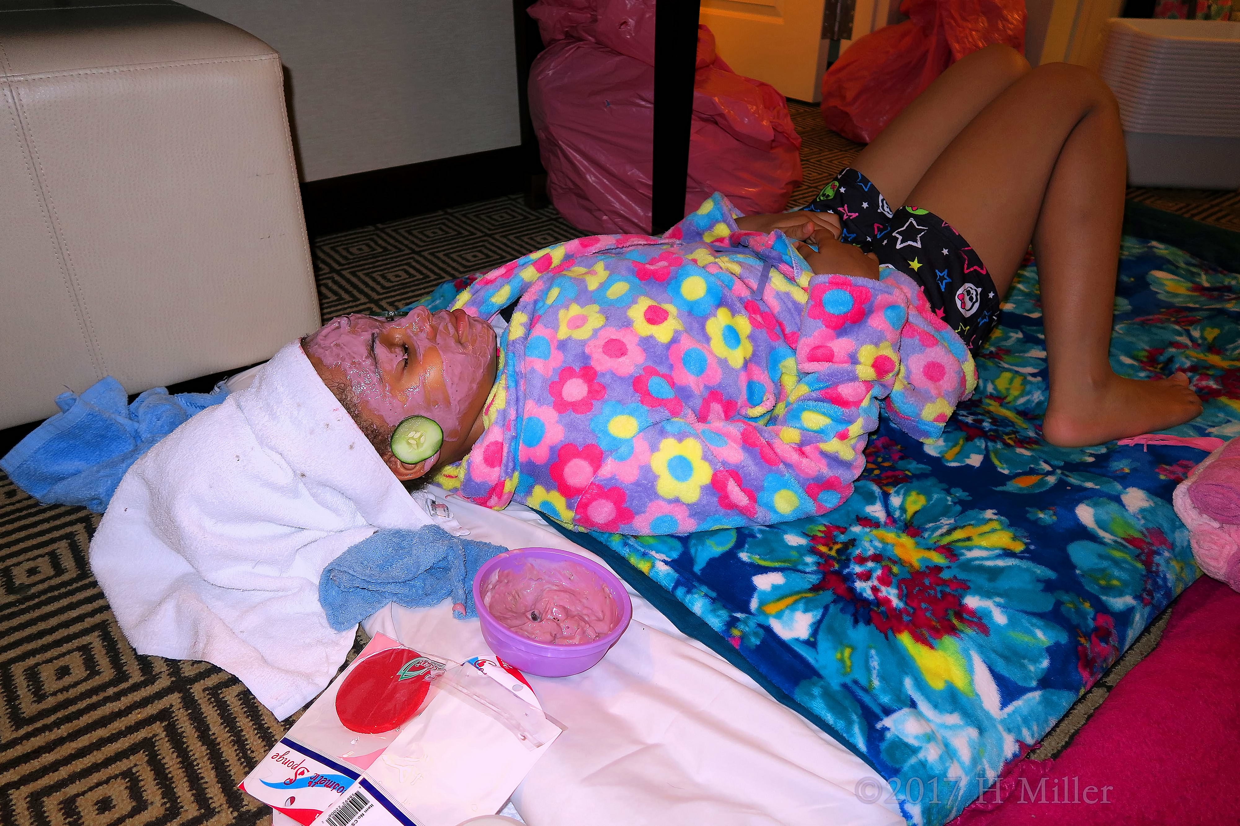 Her Cucumber Slipped Off Her Eye During Kids Facials! Her Cucumber Slipped Off Her Eye During Kids Facials!