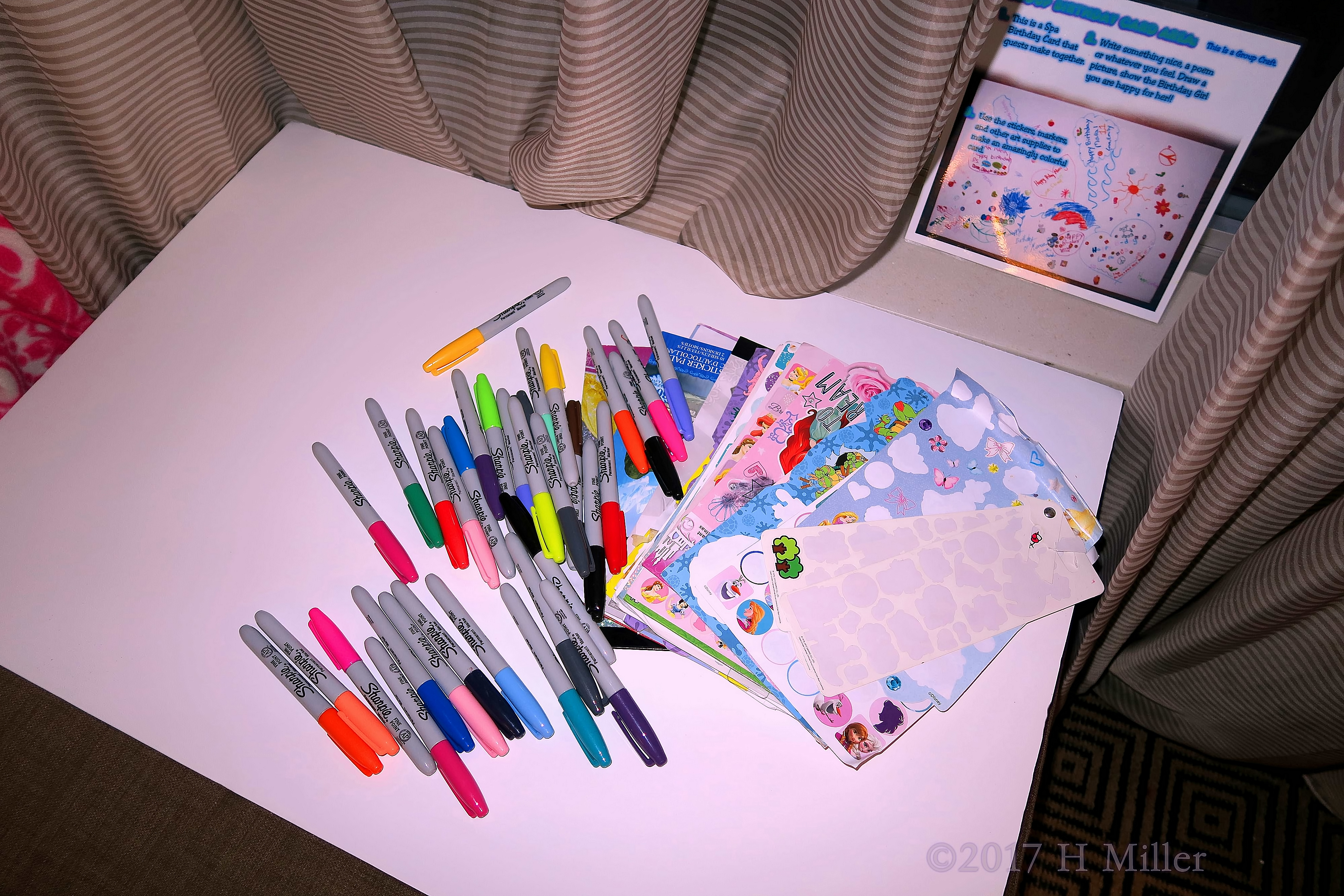 The Girls Spa Birthday Card Decorating Area. The Girls Spa Birthday Card Decorating Area.