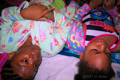 Chilling Together During Girls Facials. Chilling Together During Girls Facials.