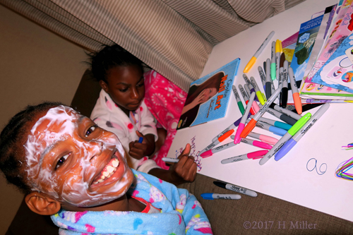 These Girls Are Designing The Spa Birthday Card For Azyah Together! These Girls Are Designing The Spa Birthday Card For Azyah Together!