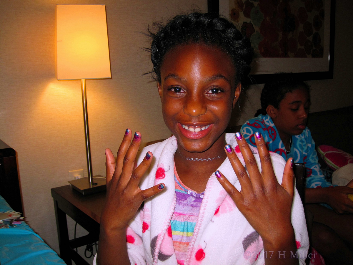 Smiling With Her New Girls Mini Manicure! 1