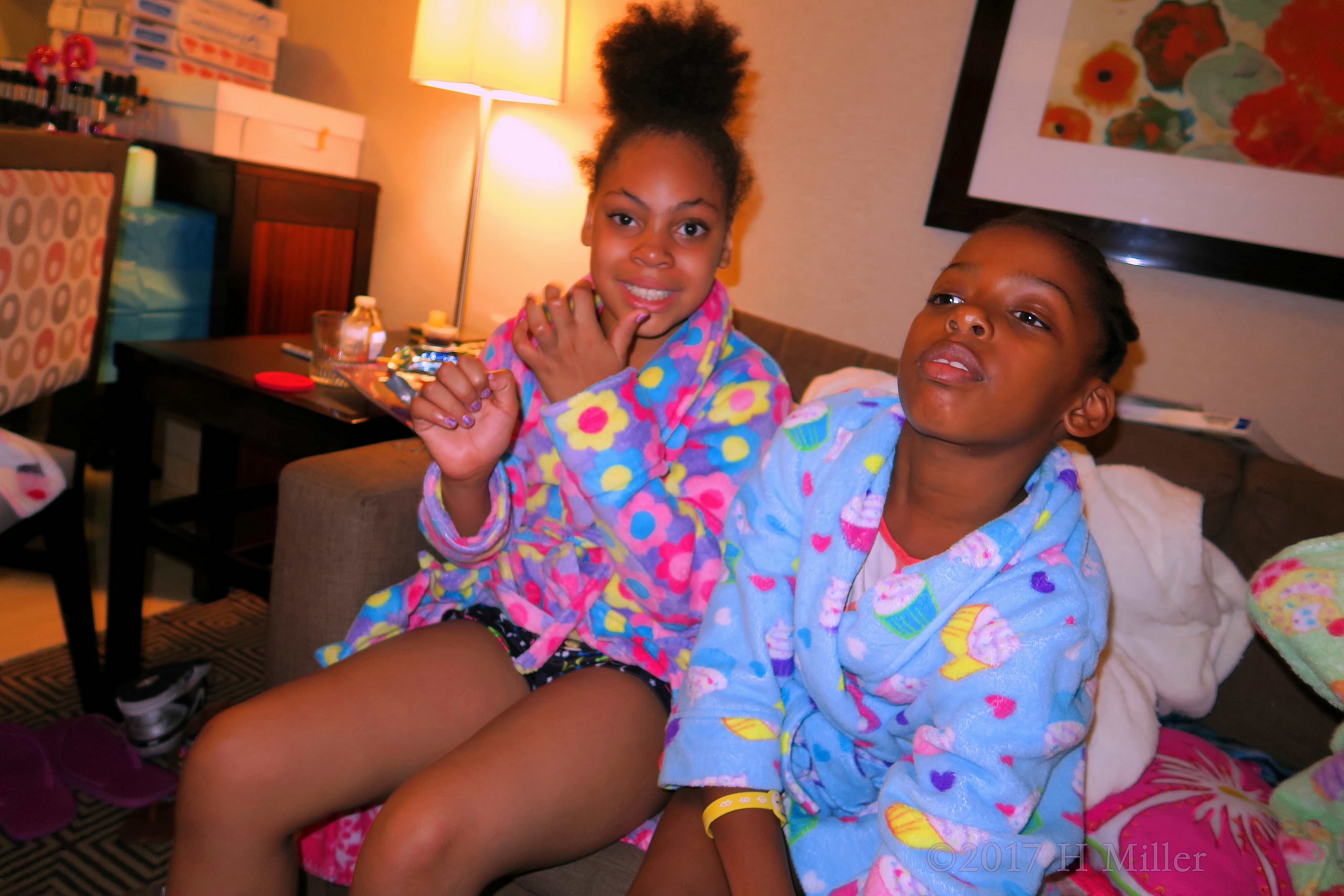 Smiling And Showing Off Her New Girls Manicure At The Girls Spa Party. Smiling And Showing Off Her New Girls Manicure At The Girls Spa Party.