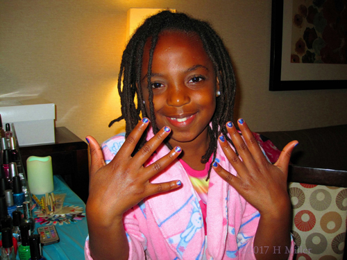 Smiling With Her Awesome Sparkly And Shattered Girls Mini Mani! Smiling With Her Awesome Sparkly And Shattered Girls Mini Mani!