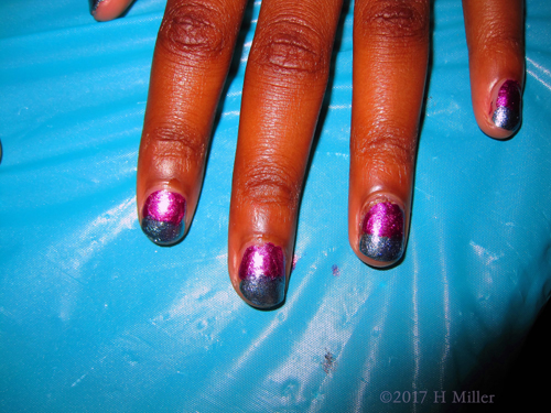 Such A Pretty Mini Manicure With Shiny Purple And Blue Ombre! 
