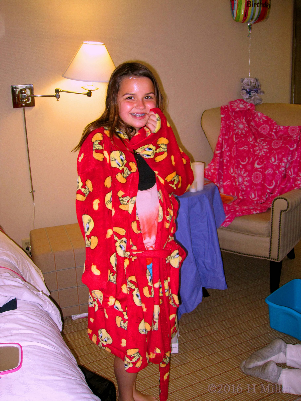 Laughing In Her Spa Robe During The Kids Party 